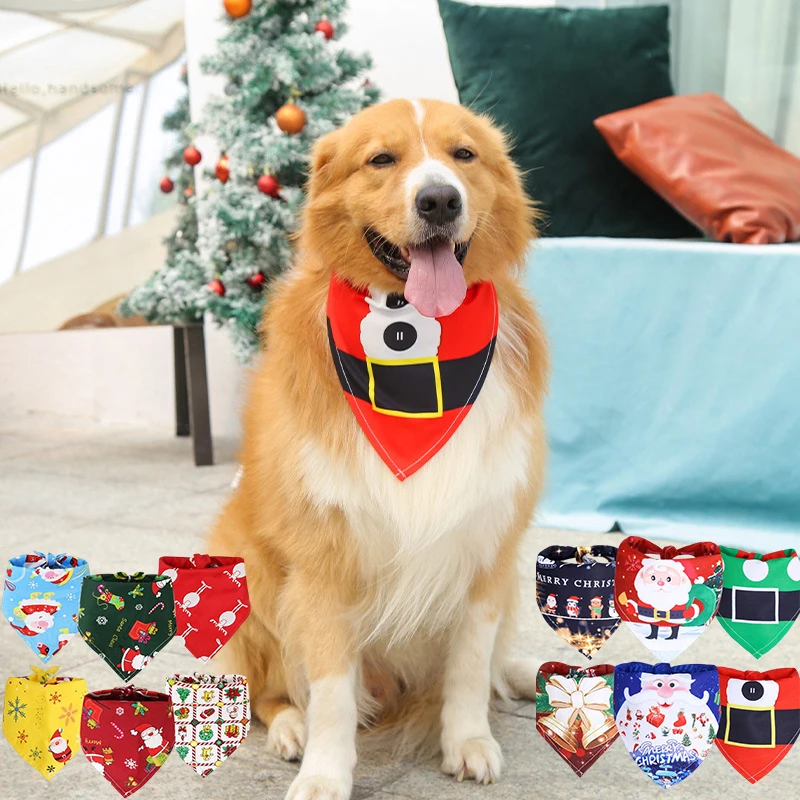 Large Dog Bandana Collar Christmas Small Medium Puppy Triangle Bibs Soft Tied Neck Scarf For Cats Pets Dogs Accessories Products
Large Dog Bandana Collar Christmas Small Medium Puppy Triangle Bibs Soft Tied Neck Scarf For Cats Pets Dogs Accessories Products