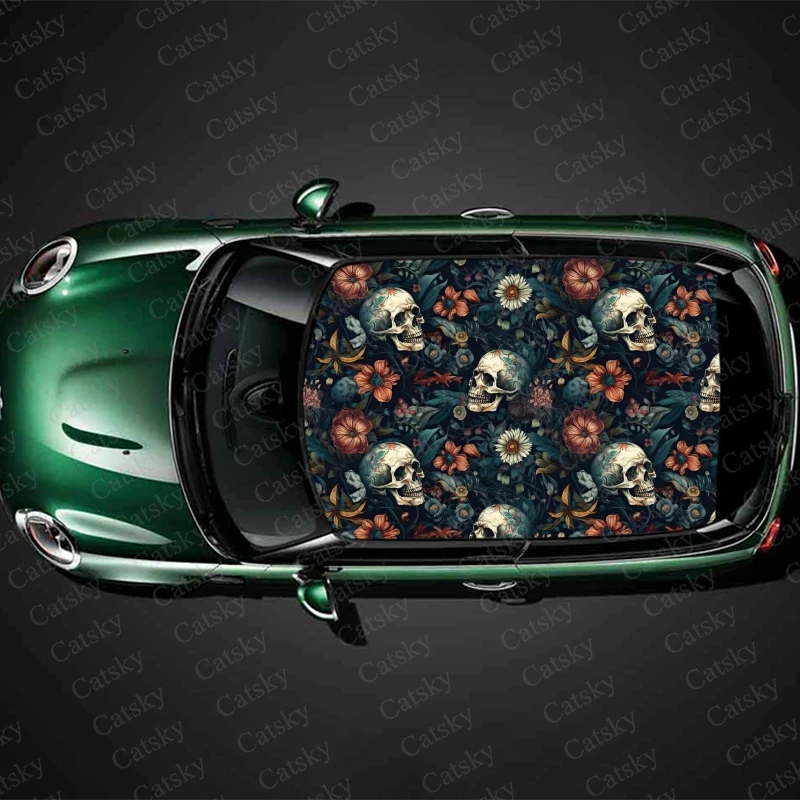 Skull Flower Car Roof Sticker Wrap Racing SUV Accessories Packaging Painted PVC Custom Car Graphic Decal
Skull Flower Car Roof Sticker Wrap Racing SUV Accessories Packaging Painted PVC Custom Car Graphic Decal