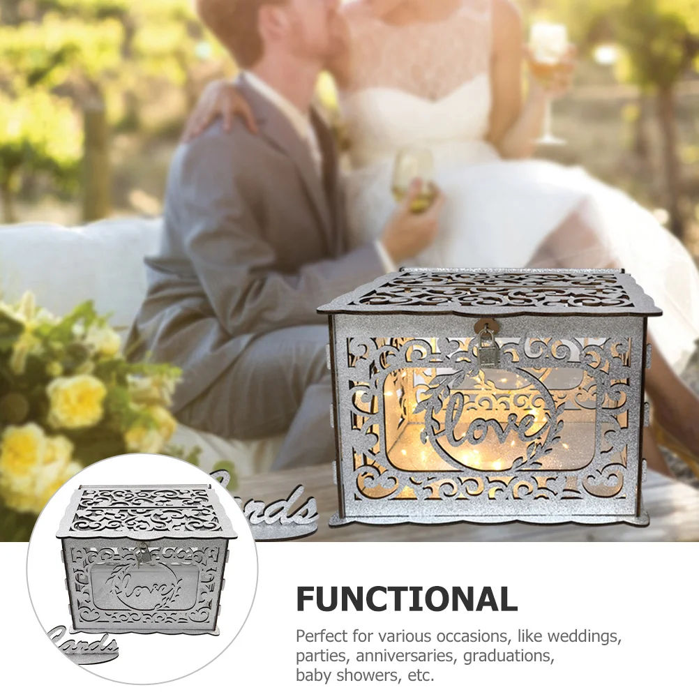 1Set Wooden Greeting Card Box Hollow Design Anniversary Cards Container Safe for Wedding Party Decor Card Box with Lock
1Set Wooden Greeting Card Box Hollow Design Anniversary Cards Container Safe for Wedding Party Decor Card Box with Lock