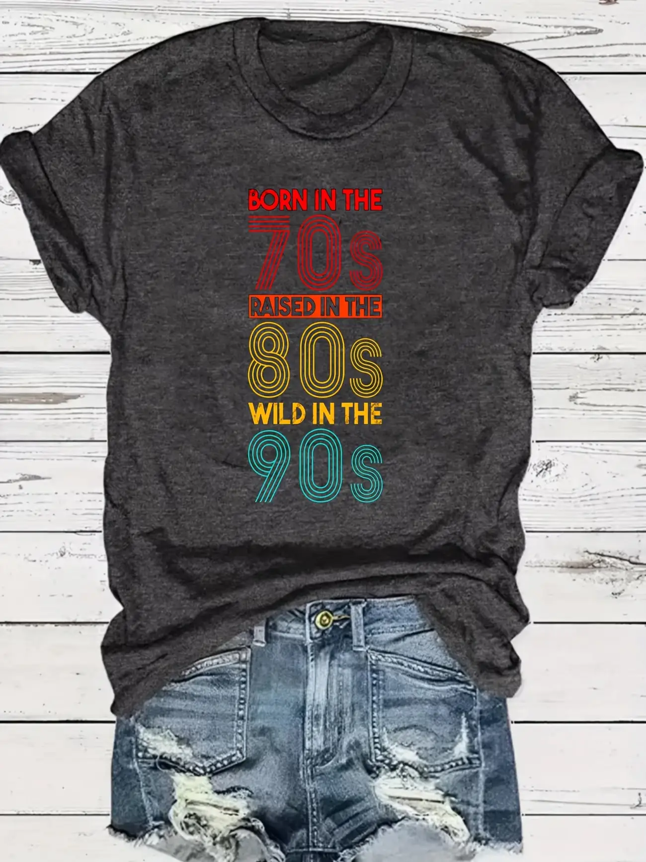 Plus size women's short sleeve T-shirt Born In The 70s Raised In The 80s Wild In The 90s comfortable soft fabric summer outfits
Plus size women's short sleeve T-shirt Born In The 70s Raised In The 80s Wild In The 90s comfortable soft fabric summer outfits
