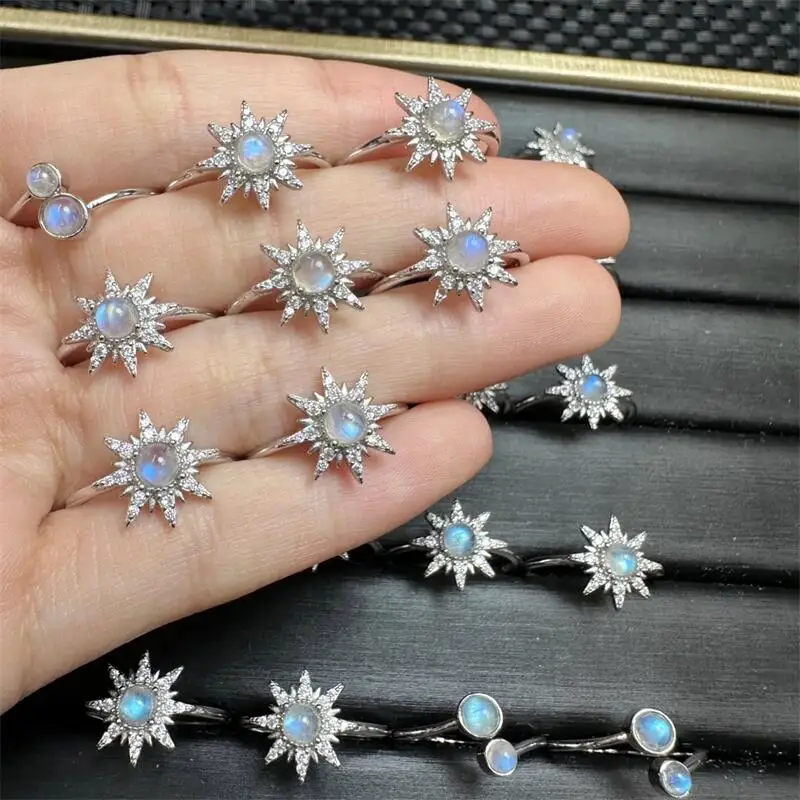 S925 Natural Blue Moon Stone Sun Ring Colour Crystal Gemstone Trendy Creative Mature Fashion Women Healing Jewelry Gift 1PCS
S925 Natural Blue Moon Stone Sun Ring Colour Crystal Gemstone Trendy Creative Mature Fashion Women Healing Jewelry Gift 1PCS