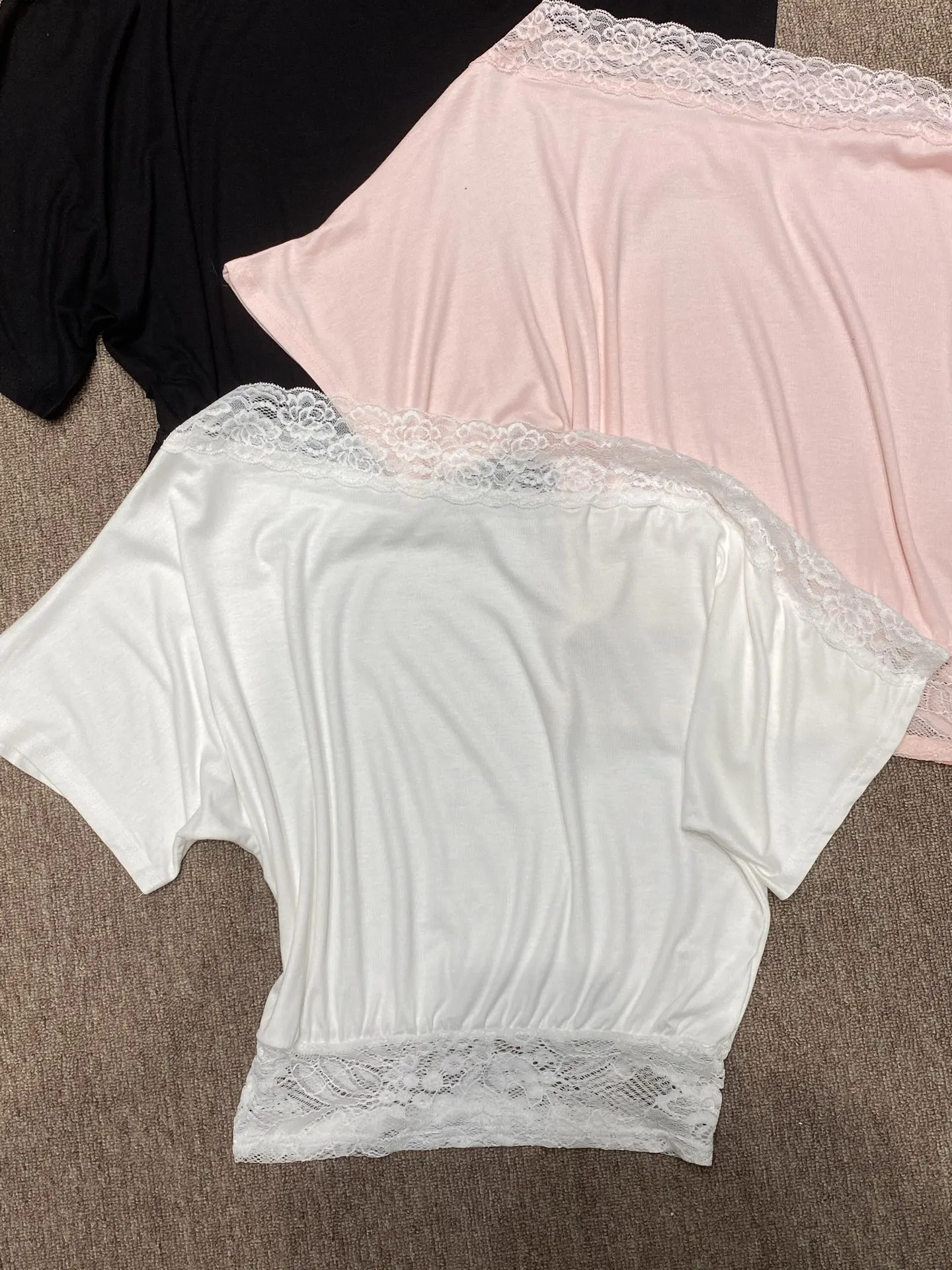 Fashionable Lace Trim Splice Shoulder Short Sleeve T-Shirt Women's Pure Desirable Spicy Girl Style Casual Cotton Summer Top
Fashionable Lace Trim Splice Shoulder Short Sleeve T-Shirt Women's Pure Desirable Spicy Girl Style Casual Cotton Summer Top