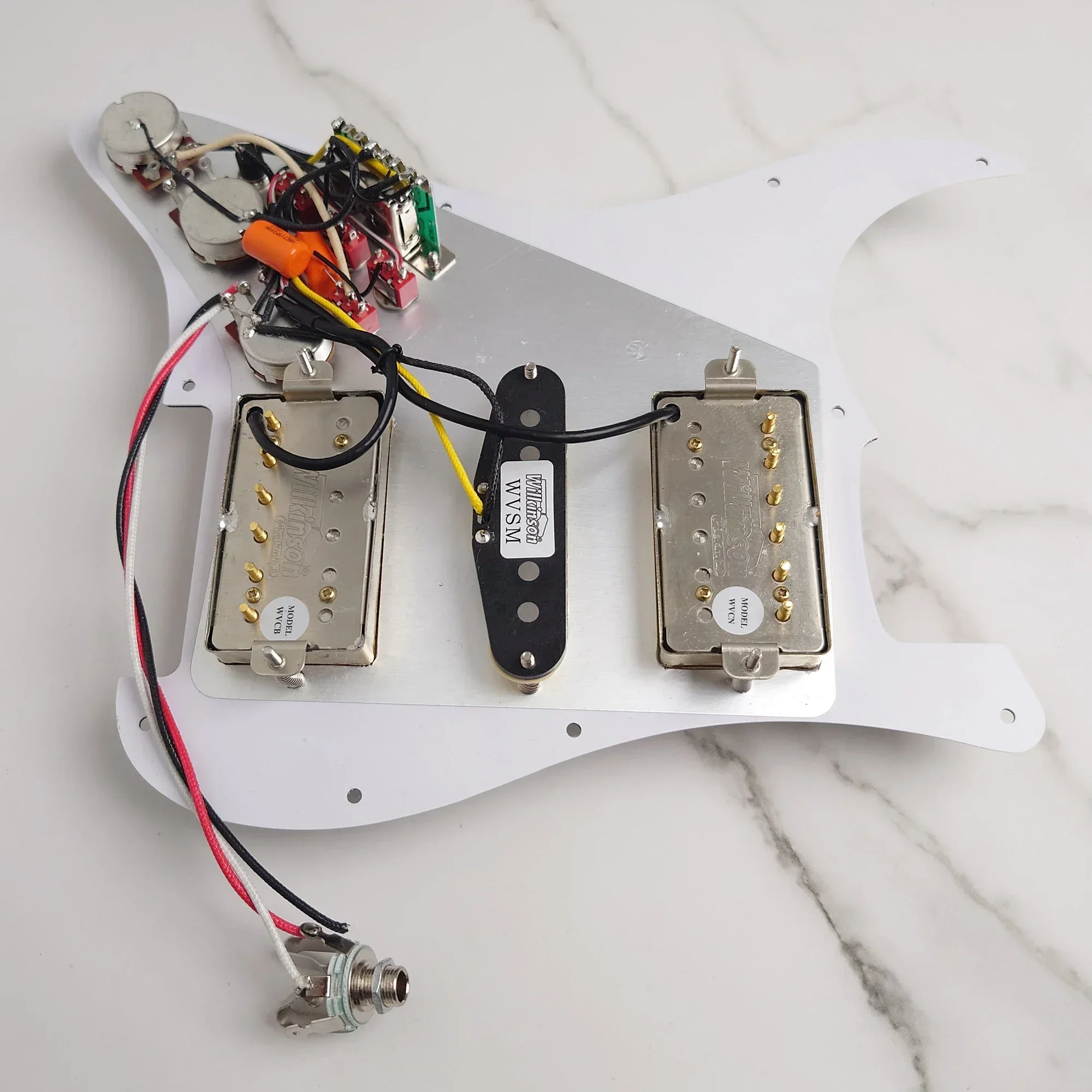 Guitar Prewired Loaded Pickguard with Coil Splitting HSH Alnico 5 Humbucker Pickups Set for ST Electric Guitar
Guitar Prewired Loaded Pickguard with Coil Splitting HSH Alnico 5 Humbucker Pickups Set for ST Electric Guitar
