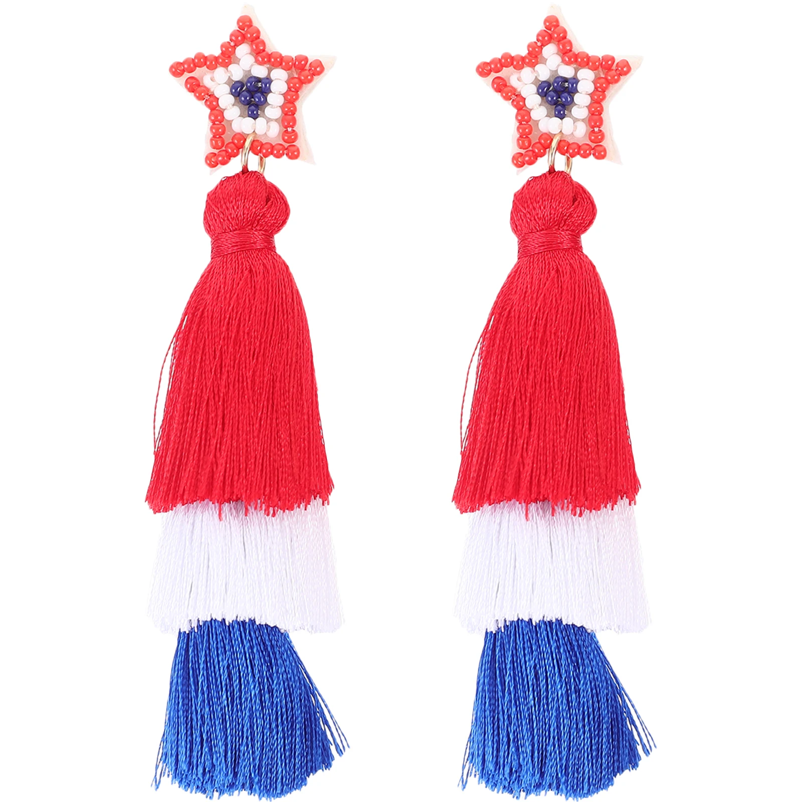 Patriotic Five-Pointed Star Tassel Earrings for Women Dangling Independence Day Girls Lightweight Durable Drop Hook
Patriotic Five-Pointed Star Tassel Earrings for Women Dangling Independence Day Girls Lightweight Durable Drop Hook