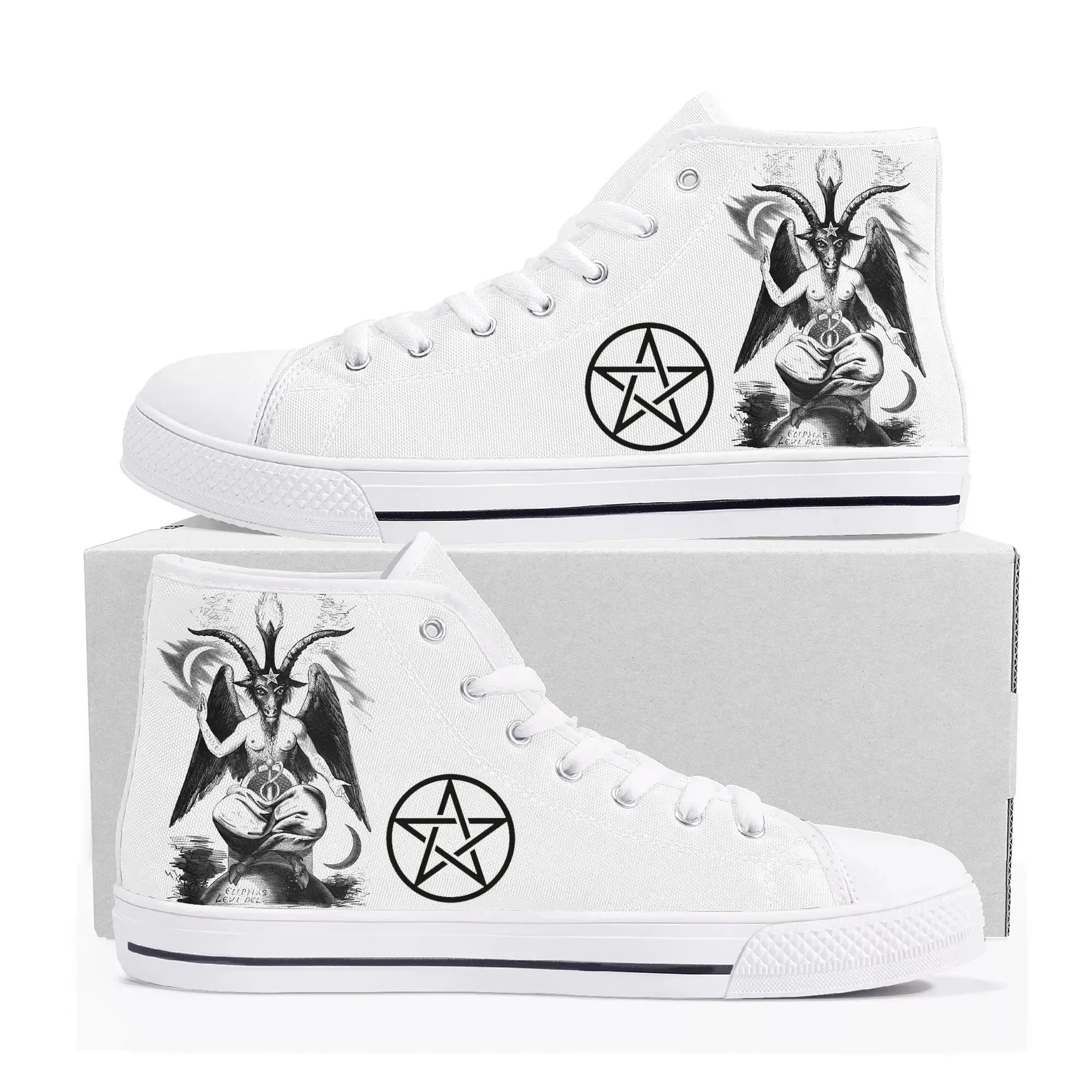 Pentagram Baphomet Satan Satanic Goth Gothic Goat High Top Sneakers Mens Womens Teenager Canvas Sneaker Casual Custom Made Shoes
Pentagram Baphomet Satan Satanic Goth Gothic Goat High Top Sneakers Mens Womens Teenager Canvas Sneaker Casual Custom Made Shoes