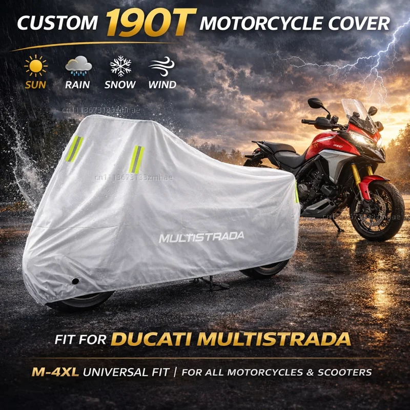 For DUCATI Multistrada 950 1100 1260 1200 S GT 1200S V4 Motorcycle Cover Waterproof UV Protective All Weather Cover
For DUCATI Multistrada 950 1100 1260 1200 S GT 1200S V4 Motorcycle Cover Waterproof UV Protective All Weather Cover