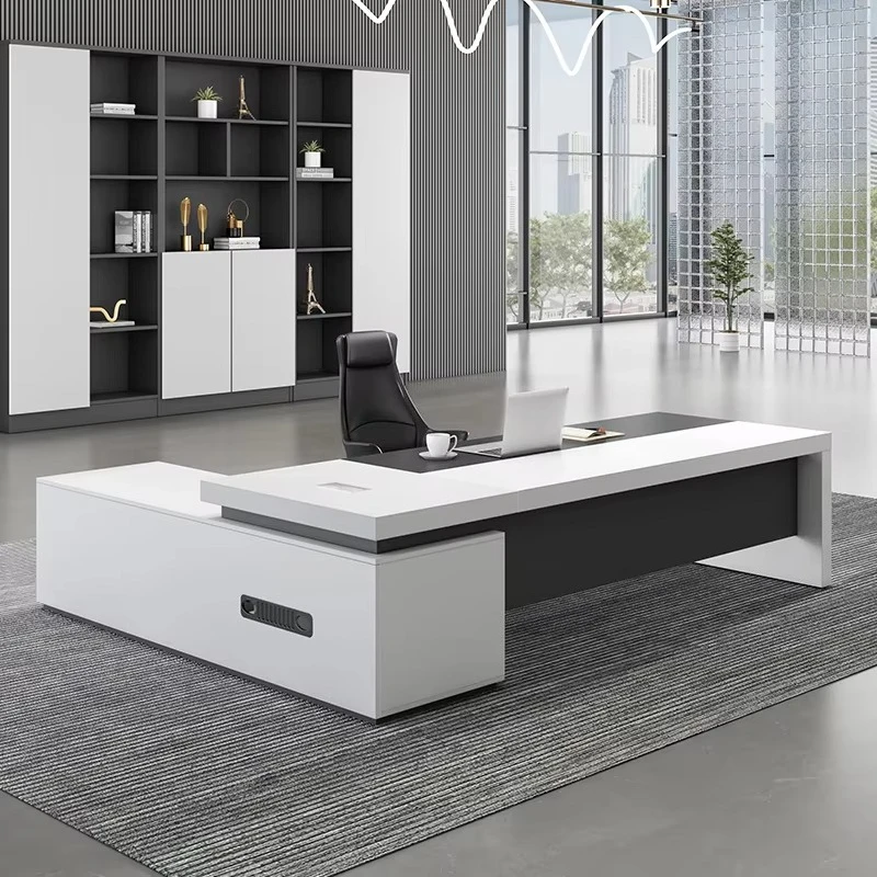 Современный комплект: большой офисный стол и кресло в стиле Board Style для руководителя, белый компьютерный стол
Современный комплект: большой офисный стол и кресло в стиле Board Style для руководителя, белый компьютерный стол