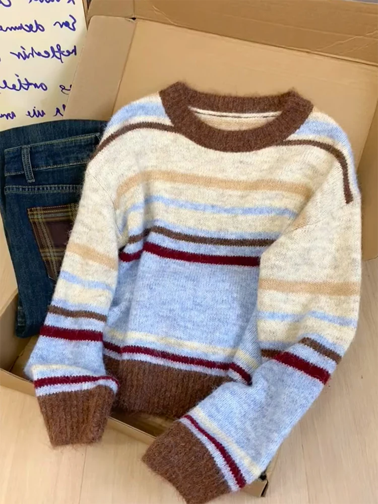 Unique Knitted Blue Sweater Striped Slimming White Enhancing Korean Style Fashionable Alluring Autumn Winter New Arrival Wome...
Unique Knitted Blue Sweater Striped Slimming White Enhancing Korean Style Fashionable Alluring Autumn Winter New Arrival Wome...