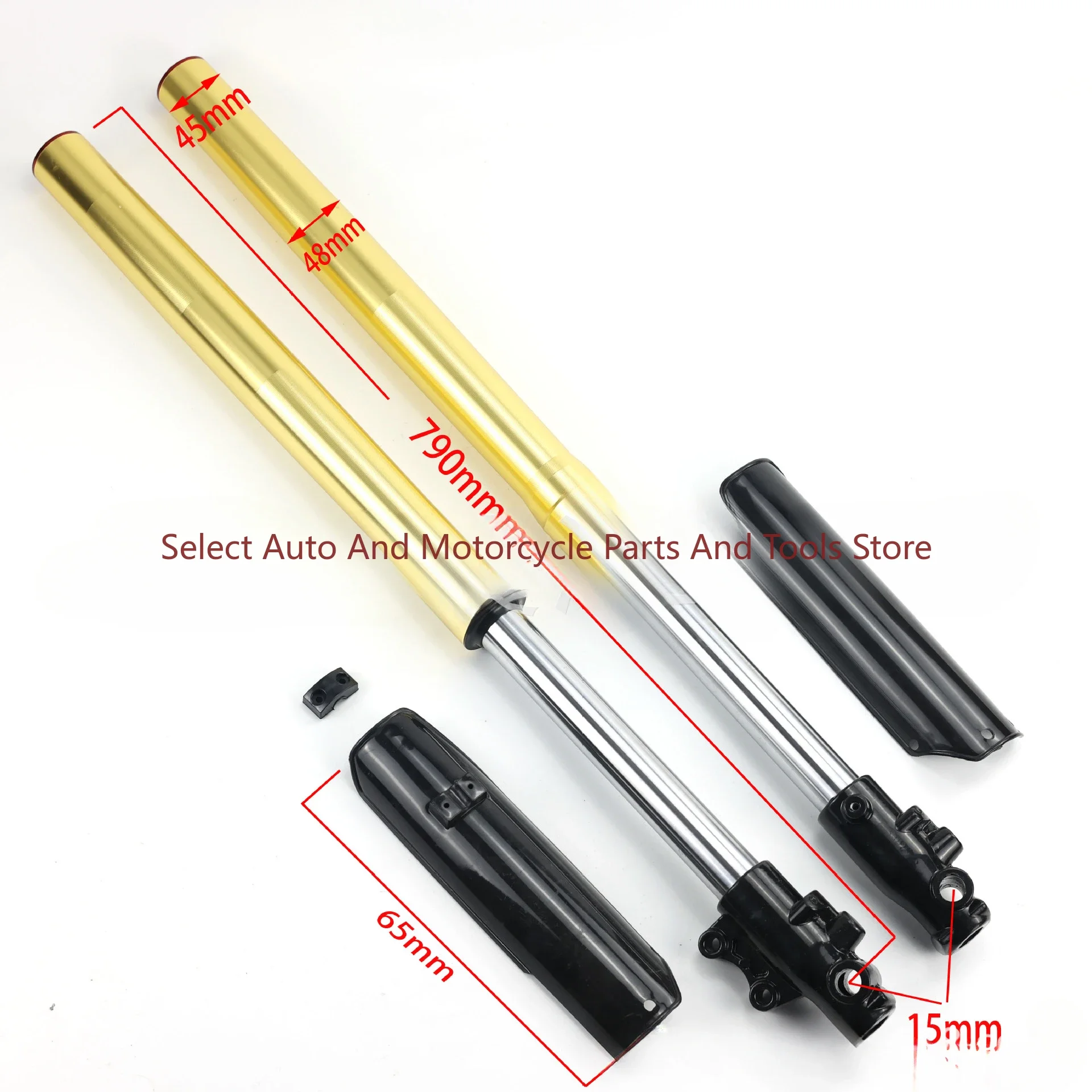 Off-road Motorcycle Accessories 15mm Hole 45/48mm Center Hole 790mm Front Inverted Shock Absorber Gold
Off-road Motorcycle Accessories 15mm Hole 45/48mm Center Hole 790mm Front Inverted Shock Absorber Gold