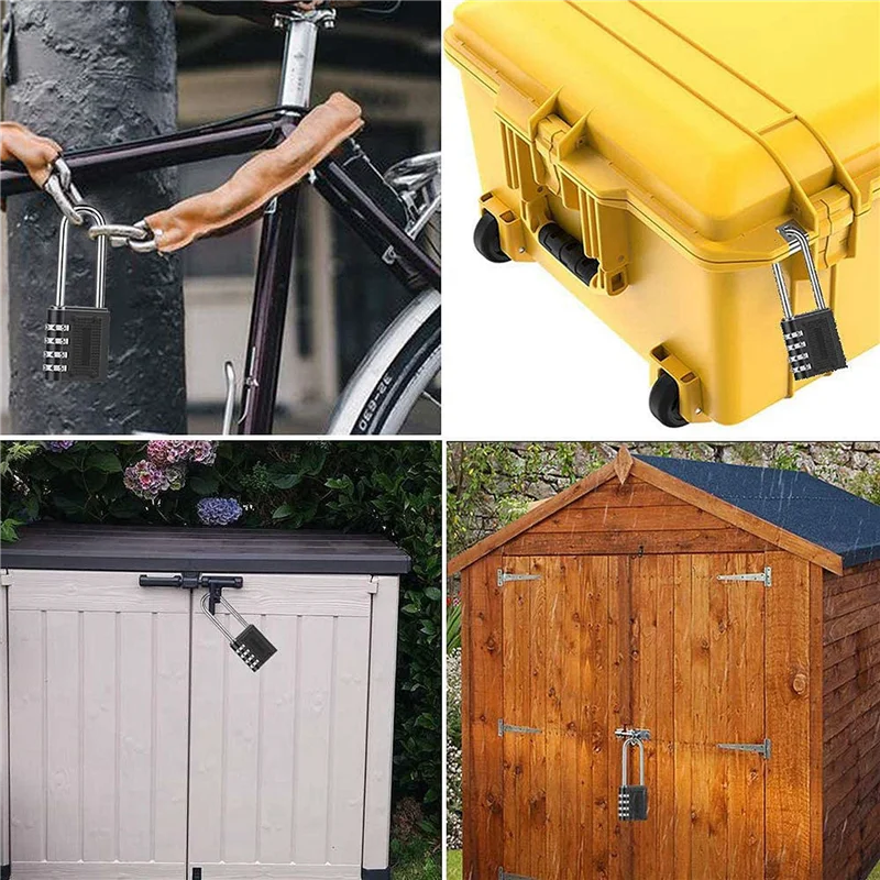 ABGE-4 Pack Outdoor Combination Padlock Long Shackle Lock 6.5Cm Shackle Waterproof 4 Digit Resettable Combination Lock
ABGE-4 Pack Outdoor Combination Padlock Long Shackle Lock 6.5Cm Shackle Waterproof 4 Digit Resettable Combination Lock