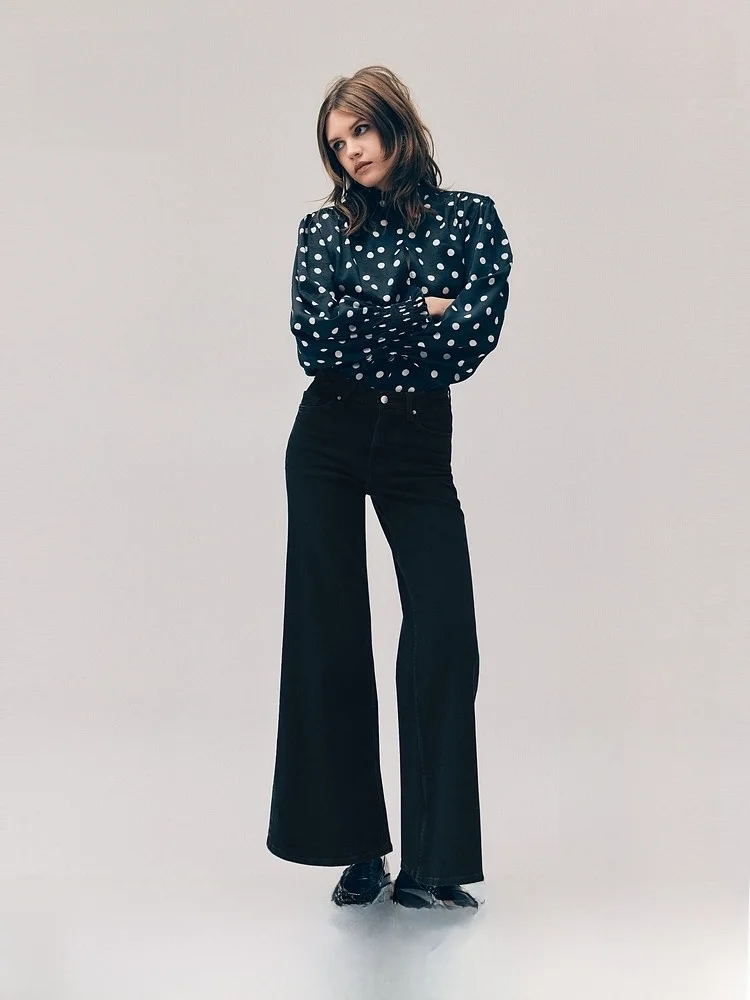 Широкие джинсы с высокой талией, женские весенние новые повседневные джинсы H & M 308083, эластичные женские джинсы с высокой талией из смеси хлопка
Широкие джинсы с высокой талией, женские весенние новые повседневные джинсы H & M 308083, эластичные женские джинсы с высокой талией из смеси хлопка