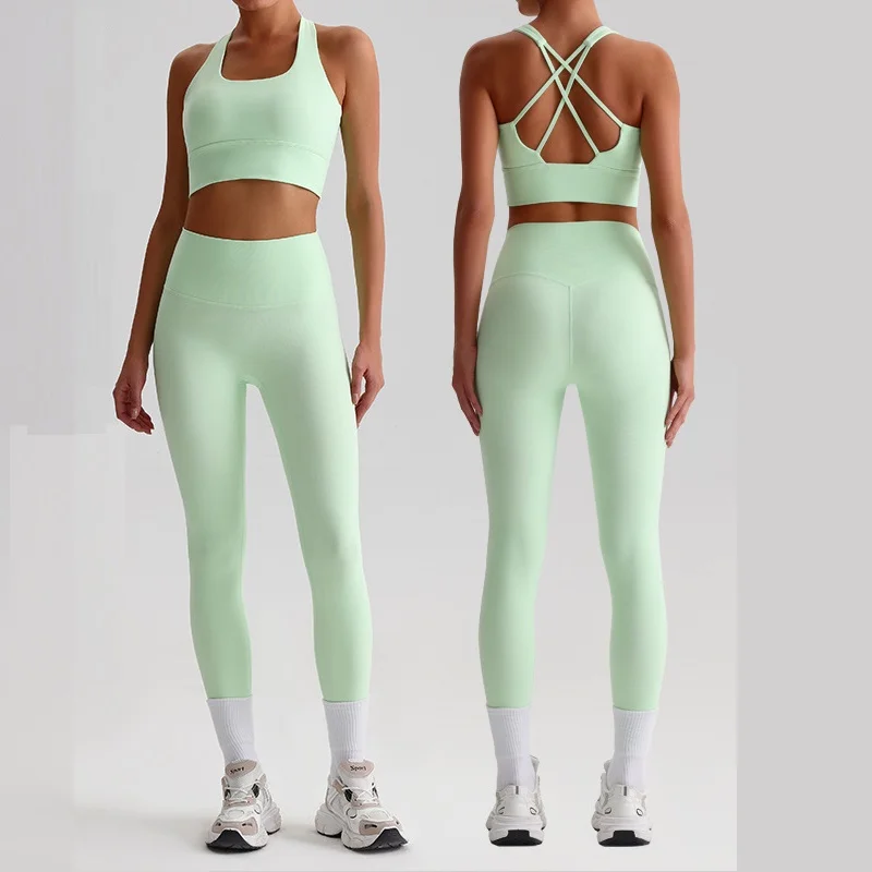 Solid Color Yoga Set Tight Leggings Sports Fitness Cross Gym Bra Top 2pcs Soft Sport Suit Workout Training For Women Sportwear
Solid Color Yoga Set Tight Leggings Sports Fitness Cross Gym Bra Top 2pcs Soft Sport Suit Workout Training For Women Sportwear