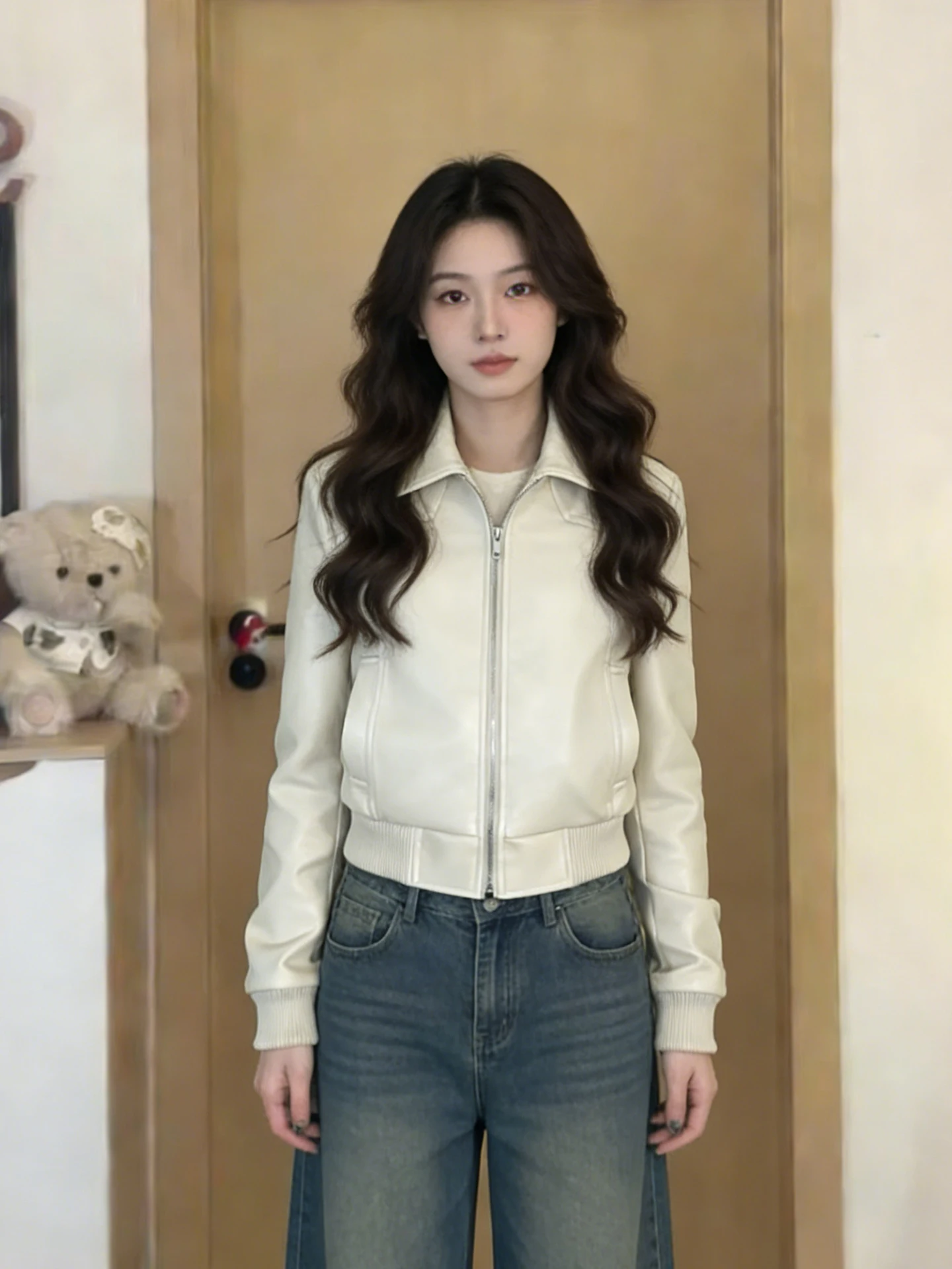 American Sle ort PU Leather Jaet Women's Spring Commute Slimming Top Zipper Closure Color Faionable Outerwear
American Sle ort PU Leather Jaet Women's Spring Commute Slimming Top Zipper Closure Color Faionable Outerwear