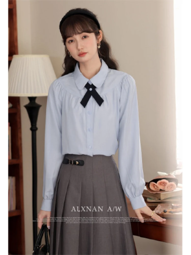 ALXNAN Women's Shirt Blue Lapel Office Lady Elegant Long Sleeve Blouses 2025 Autumn Casual Loose-fit Female Clothing VLXN31861
ALXNAN Women's Shirt Blue Lapel Office Lady Elegant Long Sleeve Blouses 2025 Autumn Casual Loose-fit Female Clothing VLXN31861