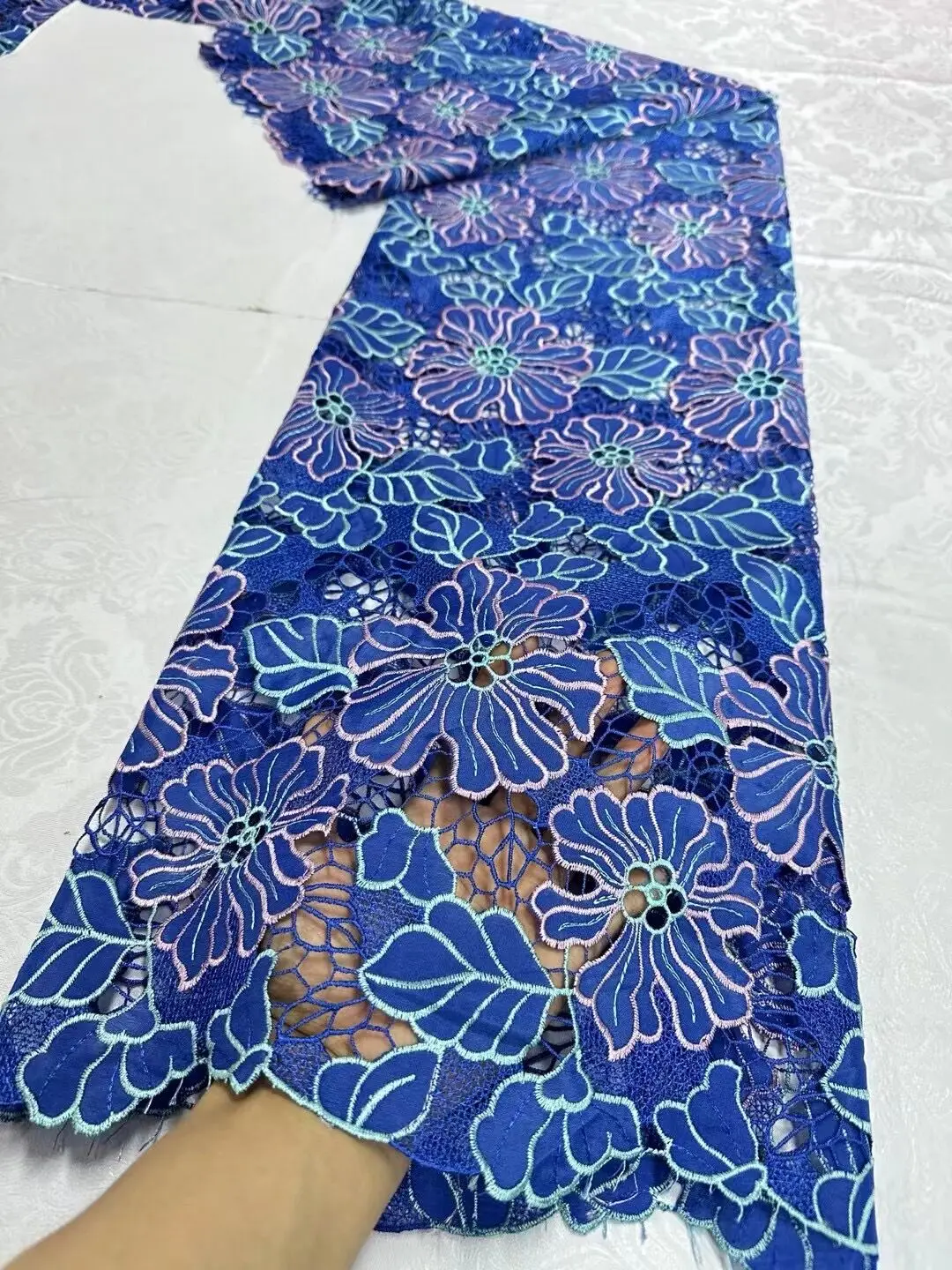 African Lace Fabric 2024 High Quality,Cotton Fabrics By The Meter,Embroidery,Linen,Wedding Dress,Blue,Tulle,Fashion,Cloth,5Yards
African Lace Fabric 2024 High Quality,Cotton Fabrics By The Meter,Embroidery,Linen,Wedding Dress,Blue,Tulle,Fashion,Cloth,5Yards