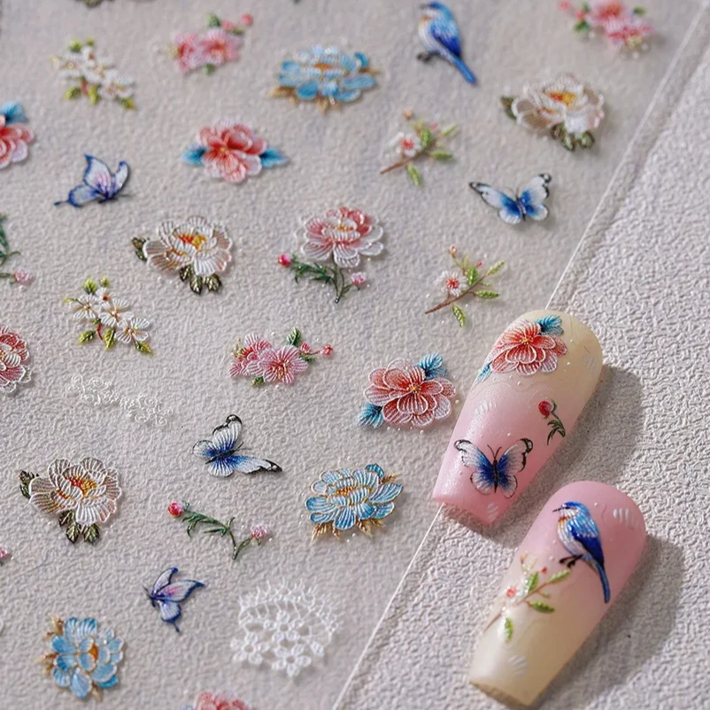 Traditional Chinese Suzhou Embroidery Peony Flower Chic Bird Lily Plum Blossom Daisy Butterfly Nail Art Stickers Manicure Decals
Traditional Chinese Suzhou Embroidery Peony Flower Chic Bird Lily Plum Blossom Daisy Butterfly Nail Art Stickers Manicure Decals