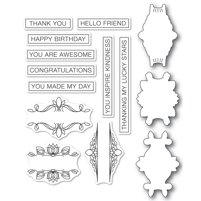 Awesome Ticker Tape Messages Clear Stamps and Metal Cutting Dies for DIY Scrapbooking Paper Cards Decorative Crafts Embossing 01
Awesome Ticker Tape Messages Clear Stamps and Metal Cutting Dies for DIY Scrapbooking Paper Cards Decorative Crafts Embossing 01