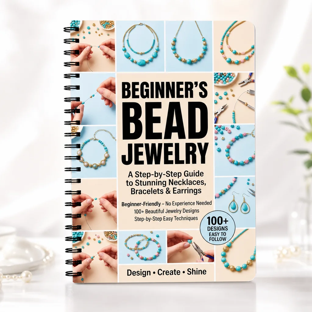 Beginner's Bead Jewelry Making Guide A5 Notebook 90 Pages Step-by-Step DIY Bracelet Necklace Earring Tutorial Book for Adults
Beginner's Bead Jewelry Making Guide A5 Notebook 90 Pages Step-by-Step DIY Bracelet Necklace Earring Tutorial Book for Adults