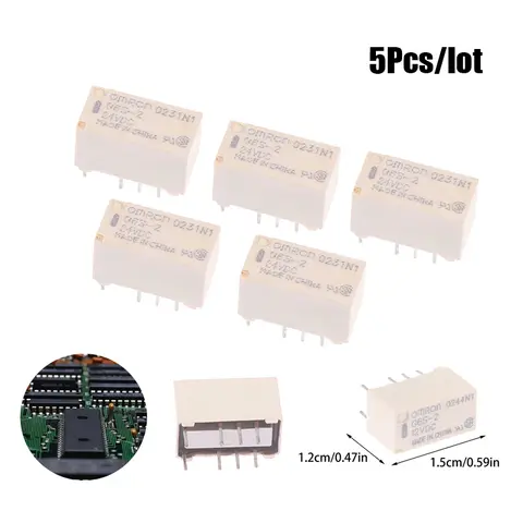 5PCS New G6S-2 5VDC 12VDC 24VDC Signal Relay 8Pin DC 5V 12V 24V 2A Mini Signal Switch Relays