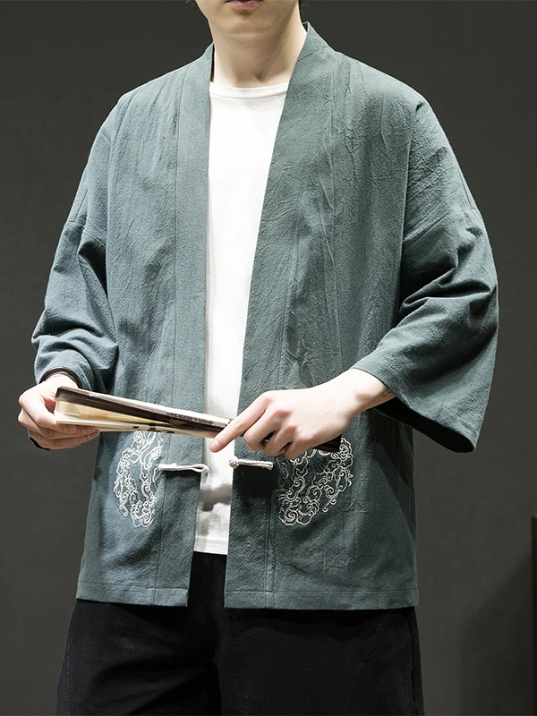 Мужской летний винтажный открытый кардиган Hanfu с вышивкой в китайском стиле, верхняя одежда, свободная одежда большого размера Dao Pao Jui, чайная одежда
Мужской летний винтажный открытый кардиган Hanfu с вышивкой в китайском стиле, верхняя одежда, свободная одежда большого размера Dao Pao Jui, чайная одежда