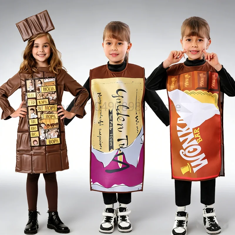 enfant Chocolate Bar Winner Ticket Tunic Jungen Mädchen Gold Coupon Fancy Dress Up For Carnival Party Stage Performance
enfant Chocolate Bar Winner Ticket Tunic Jungen Mädchen Gold Coupon Fancy Dress Up For Carnival Party Stage Performance