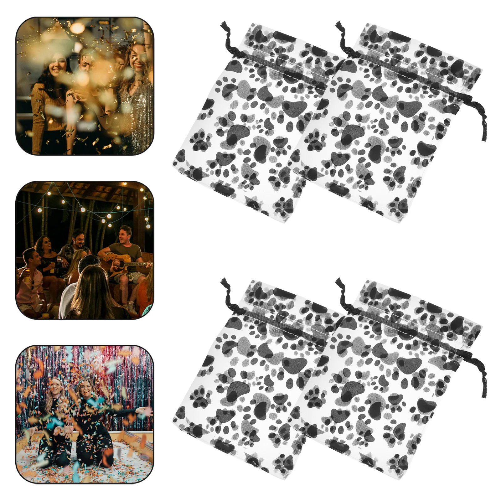 50 Pcs Pouches Drawstring Paw Print Gift Bag Candy Bags Black Organza Cellophane Cookie
50 Pcs Pouches Drawstring Paw Print Gift Bag Candy Bags Black Organza Cellophane Cookie