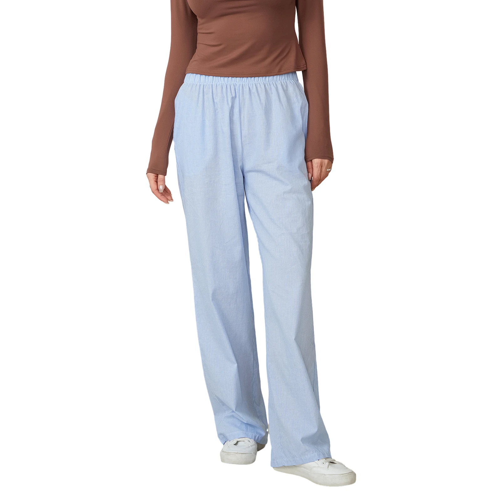 Women Long Pants Streetwear Summer Elastic Waist Solid Color Loose Trousers with Pockets Soft and Comfortable Pants
Women Long Pants Streetwear Summer Elastic Waist Solid Color Loose Trousers with Pockets Soft and Comfortable Pants