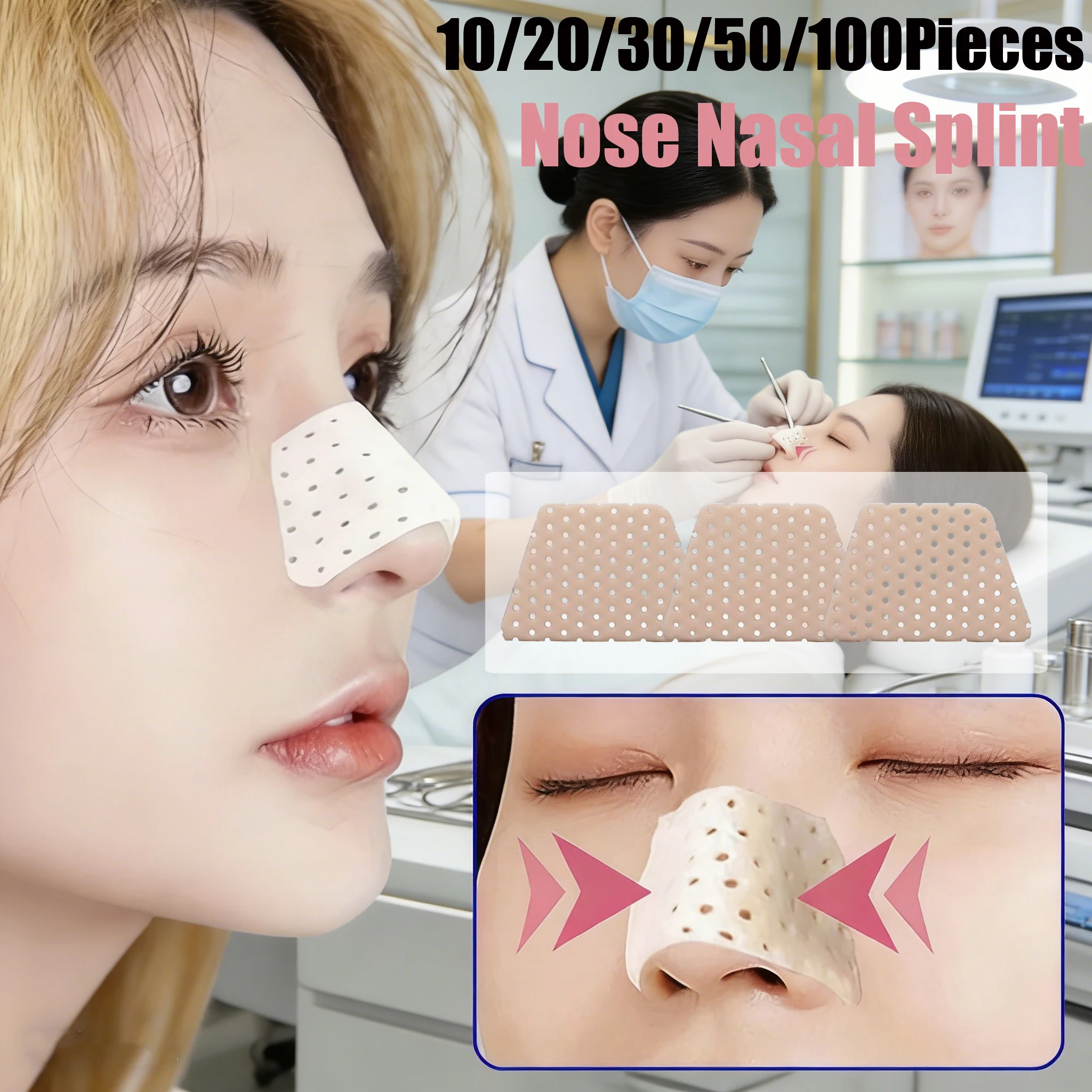 10-100pcs Thermoplastic Nose Nasal Splint Rhinoplasty Ortho Immobilized Trapezoidal Low Temperature Nose Splint Holder Protector
10-100pcs Thermoplastic Nose Nasal Splint Rhinoplasty Ortho Immobilized Trapezoidal Low Temperature Nose Splint Holder Protector