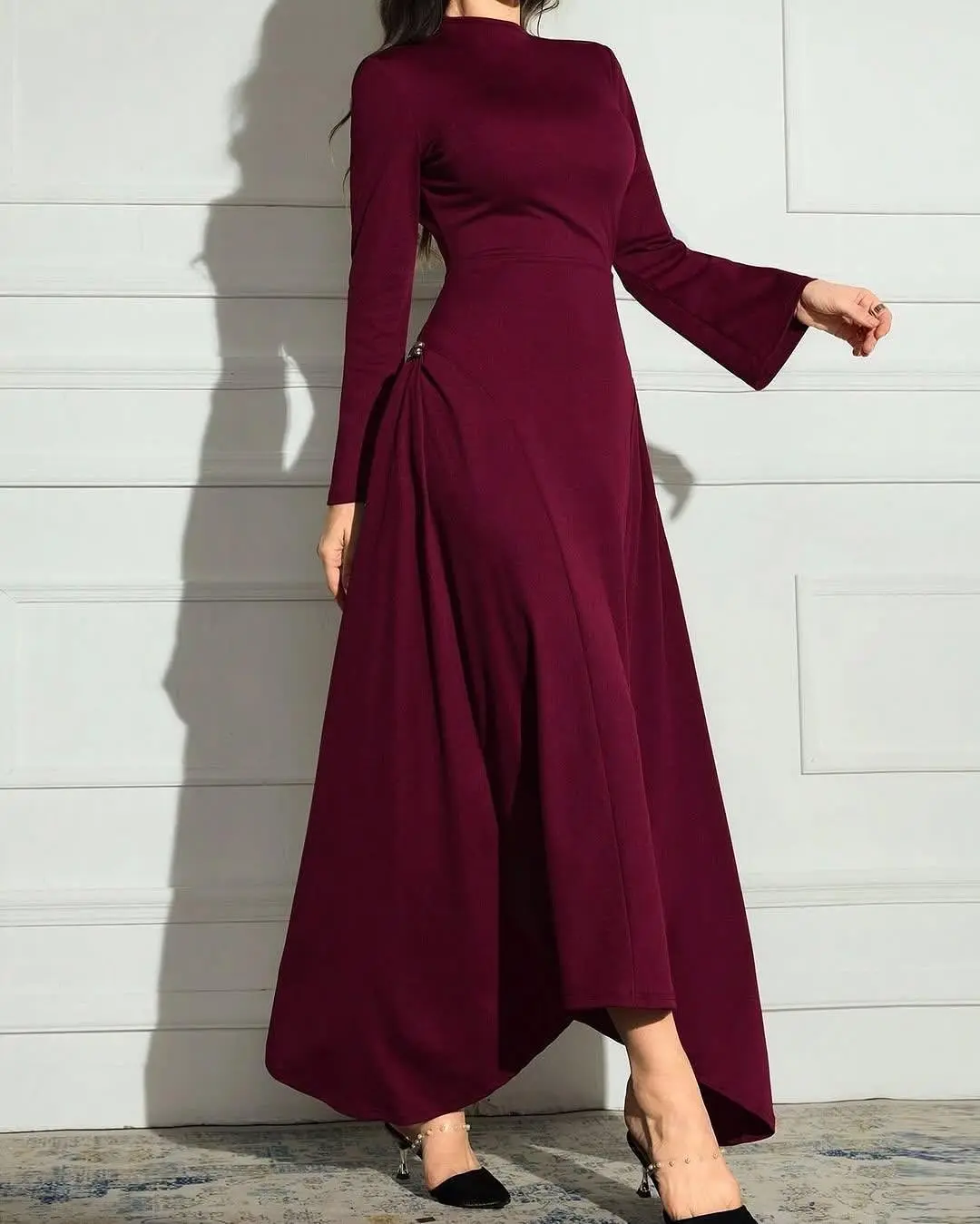 Customized Classic High Collar Satin Long Sleeves Evening Dresses Graceful Pleats Zipper Back Vestido De Festa Vestido
Customized Classic High Collar Satin Long Sleeves Evening Dresses Graceful Pleats Zipper Back Vestido De Festa Vestido