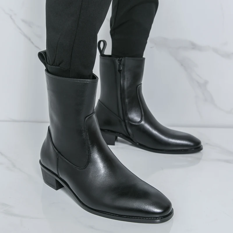 Fashionable New Men's Pointed Brushed Color Side Zipper High Top Boots British Men's Comfortable Anti Slip Chelsea Outdoor Boots
Fashionable New Men's Pointed Brushed Color Side Zipper High Top Boots British Men's Comfortable Anti Slip Chelsea Outdoor Boots