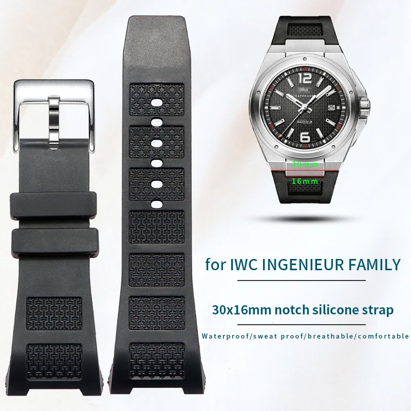 30x16mm Notch Silicone Watch Band for IWC The engineer Ingenieur Strap IW376505 IW323601Waterproof Rubber Watch Strap Bracelets
30x16mm Notch Silicone Watch Band for IWC The engineer Ingenieur Strap IW376505 IW323601Waterproof Rubber Watch Strap Bracelets
