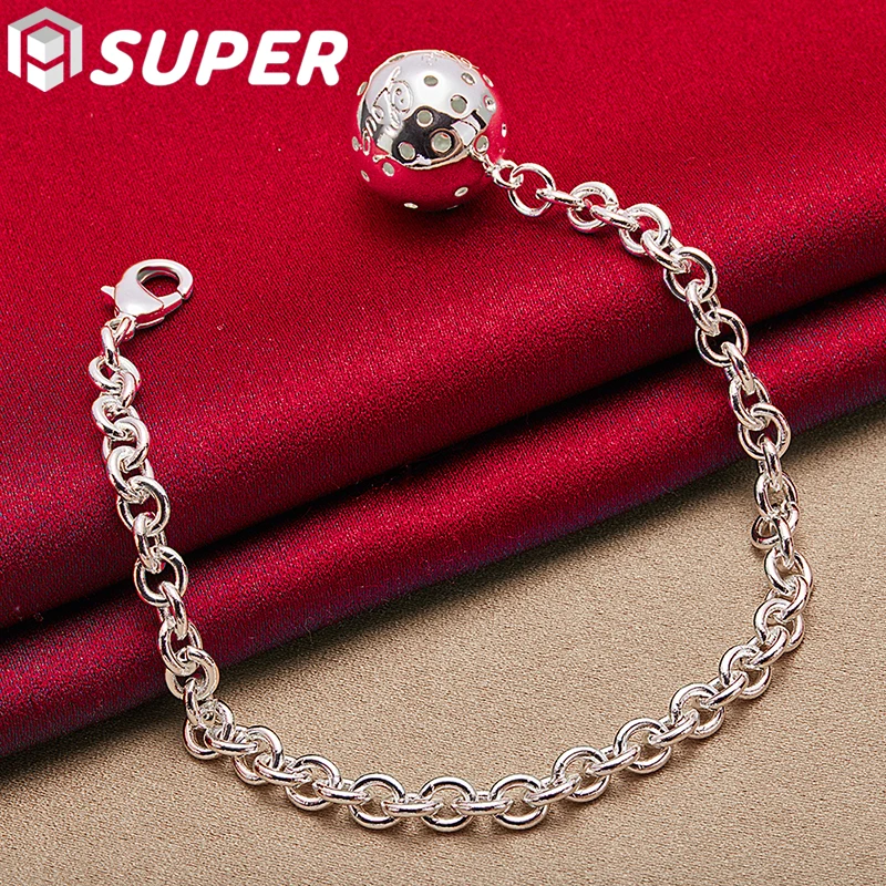 925 Sterling Silver Chain Ball Bead Bracelet For Women Wedding Engagement Party Fashion Charm Jewelry
925 Sterling Silver Chain Ball Bead Bracelet For Women Wedding Engagement Party Fashion Charm Jewelry