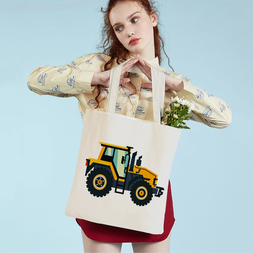 Excavator Bulldozer Tote Handbag Reusable Both Sided Print Cartoon Car Casual Canvas Shopping Bag for Student Children Gift
Excavator Bulldozer Tote Handbag Reusable Both Sided Print Cartoon Car Casual Canvas Shopping Bag for Student Children Gift