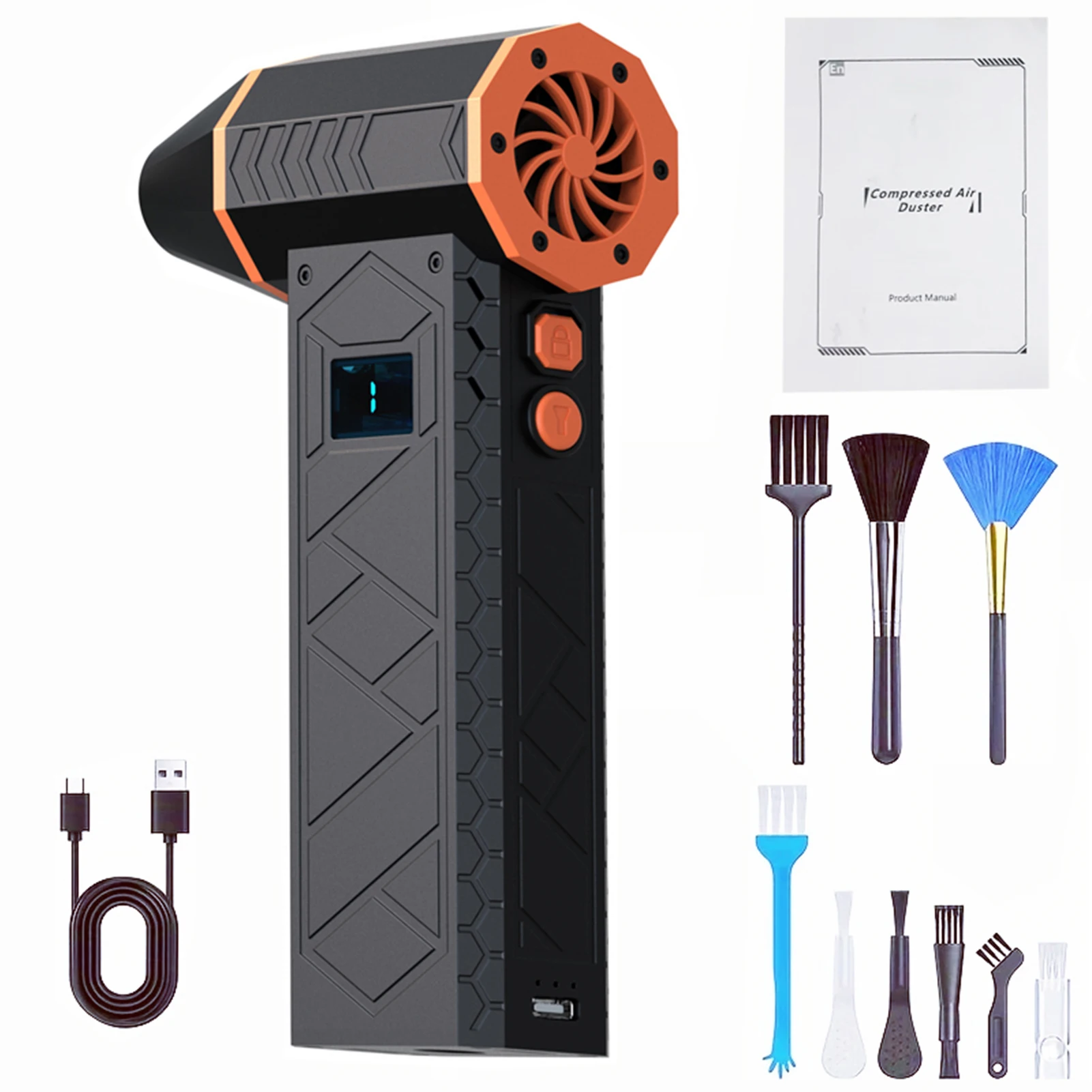 130000 RPM Turbo Jet Fan 2 LED Lighting Battery Level Display Powerful Air Blower 4 Gear Speed Turbo Jet Blower Dust Blowing
130000 RPM Turbo Jet Fan 2 LED Lighting Battery Level Display Powerful Air Blower 4 Gear Speed Turbo Jet Blower Dust Blowing