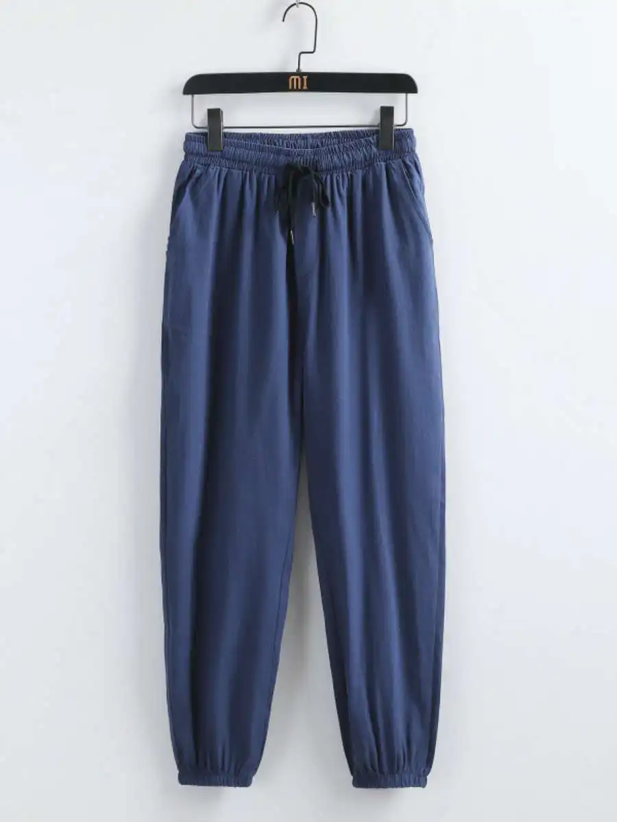 Loose Cotton Linen Men's Casual Pants Spring Summer Nine Points Elastic Waist Pure Color Retro Sle Comfortable Fit Trousers
Loose Cotton Linen Men's Casual Pants Spring Summer Nine Points Elastic Waist Pure Color Retro Sle Comfortable Fit Trousers