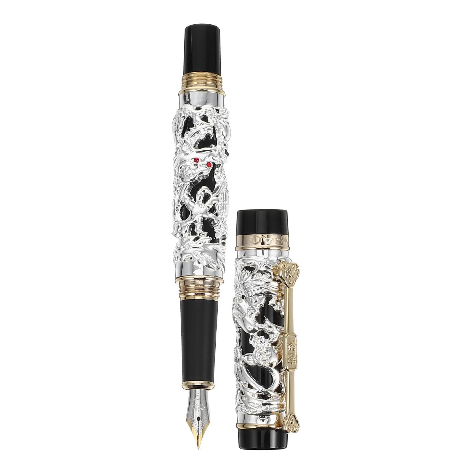 Zinc Alloy Dragon Phoenix Fountain Pen Vintage Chinese Style Elegant Writing Instrument Fine Nib for Calligraphy Drawing
Zinc Alloy Dragon Phoenix Fountain Pen Vintage Chinese Style Elegant Writing Instrument Fine Nib for Calligraphy Drawing