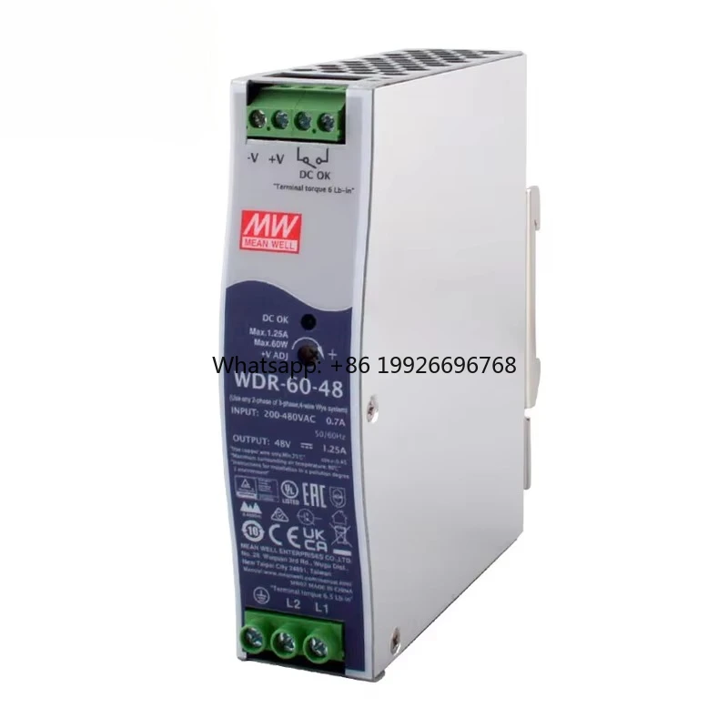 WDR-60-48 60W Output Din Rail Adjustable Power Supplies Switching Power Supply
WDR-60-48 60W Output Din Rail Adjustable Power Supplies Switching Power Supply