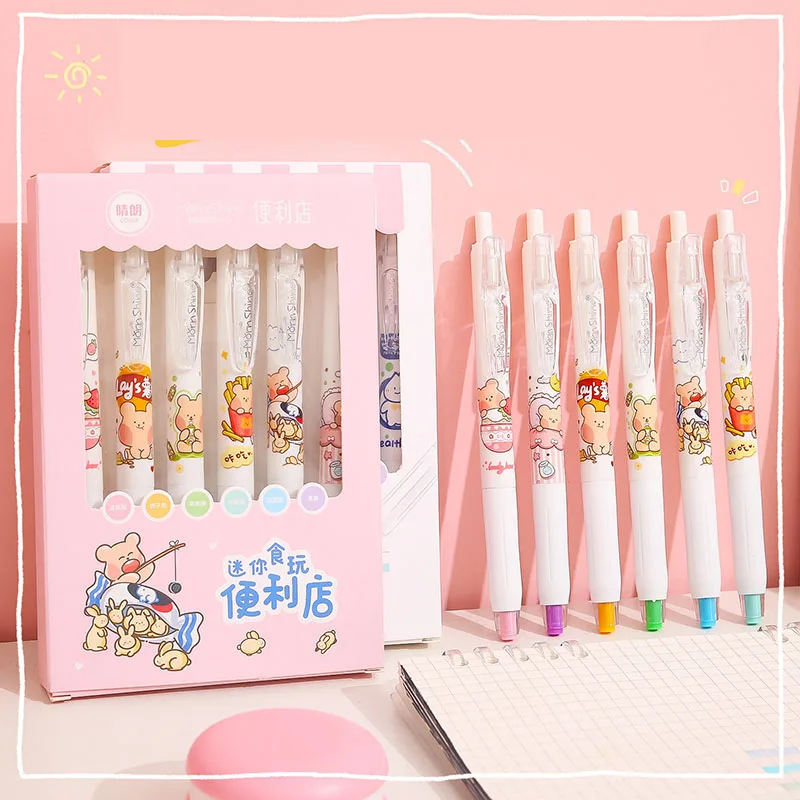 36 pcs/lot Kawaii Bear Press Highlighter Pen Cute 6 Colors Drawing Marker Pens Fluorescent PenOffice School Supplies
36 pcs/lot Kawaii Bear Press Highlighter Pen Cute 6 Colors Drawing Marker Pens Fluorescent PenOffice School Supplies