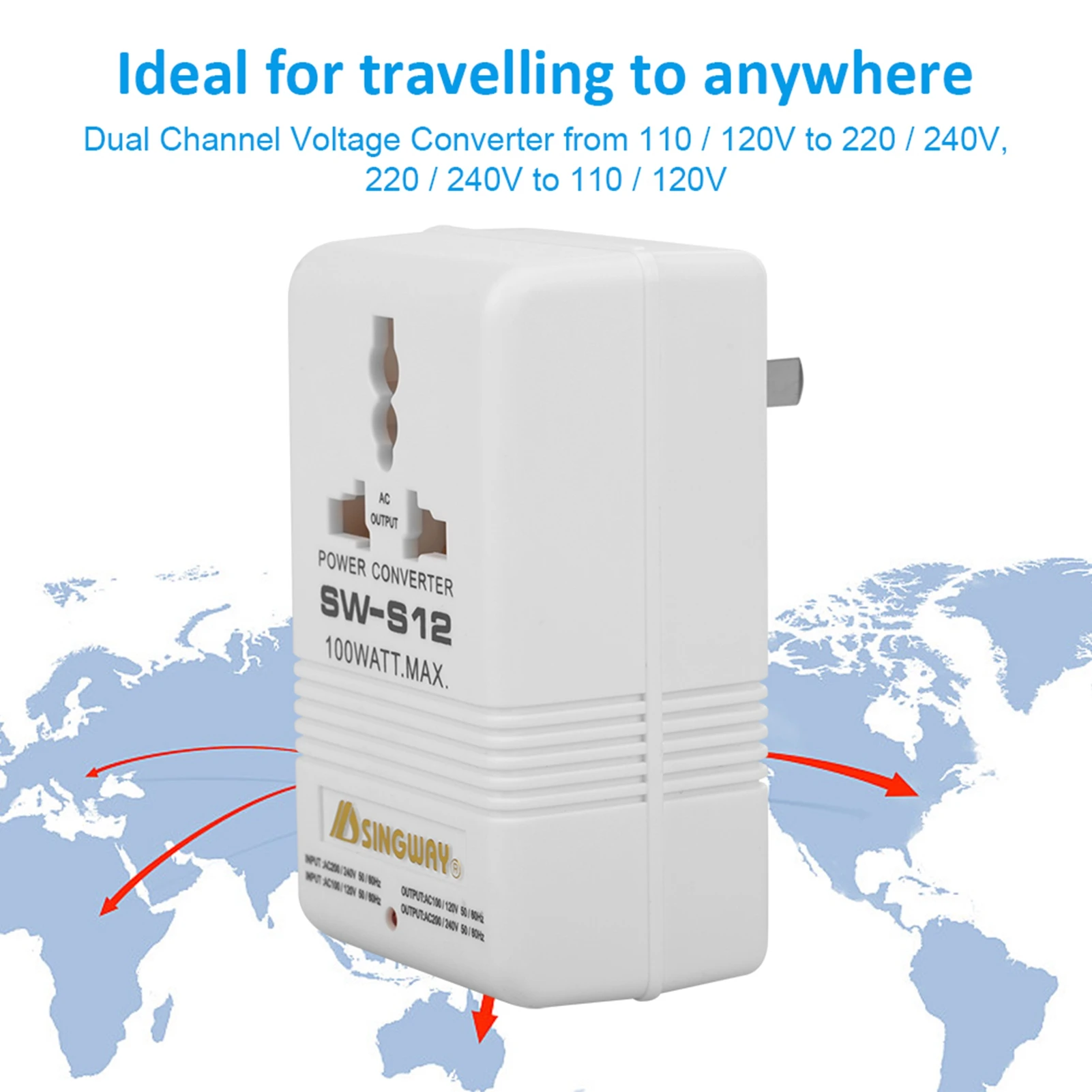 100W Step Up Or Down Voltage Converter Transformer 110V To 220V Voltage Converter AdapterCN Standard Plug Durable
100W Step Up Or Down Voltage Converter Transformer 110V To 220V Voltage Converter AdapterCN Standard Plug Durable