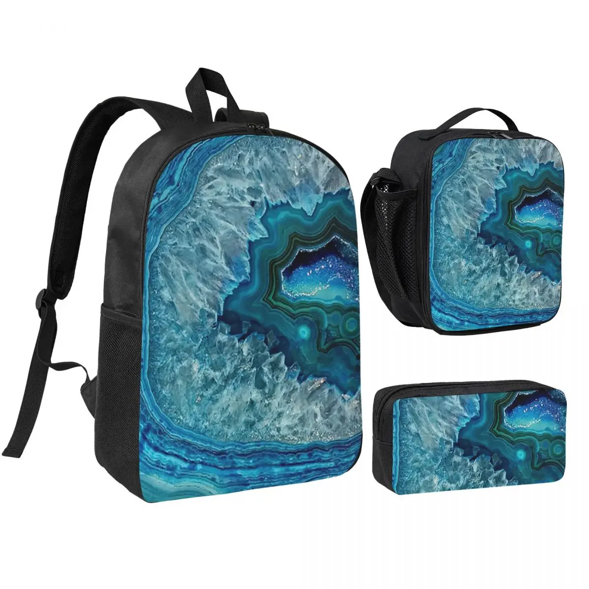 Teal Aqua Turquoise Blue Rock Agate Mineral Backpack BookBag School Bag Shoulder Bags 3ps Insulated Lunch Bag Pencil Case
Teal Aqua Turquoise Blue Rock Agate Mineral Backpack BookBag School Bag Shoulder Bags 3ps Insulated Lunch Bag Pencil Case