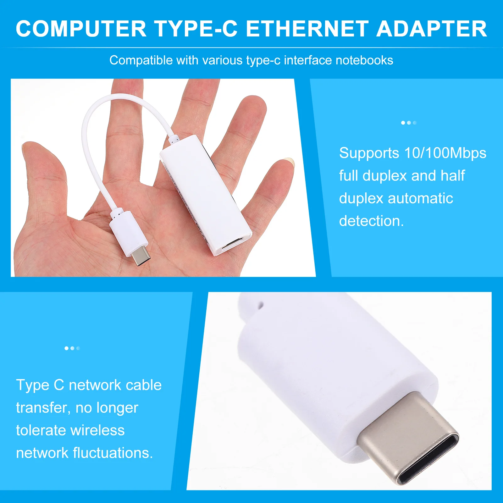 USB-C to Ethernet Adapter Type-C Converter Network Card Internet Abs Laptop Accessory Computer
USB-C to Ethernet Adapter Type-C Converter Network Card Internet Abs Laptop Accessory Computer