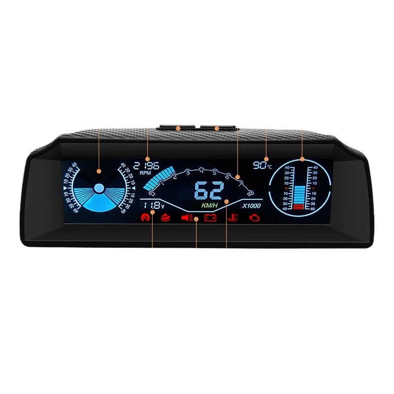 Car head-up display vehicle speed water temperature clear fault code OBD general escort vehicle balance slope meter
Car head-up display vehicle speed water temperature clear fault code OBD general escort vehicle balance slope meter