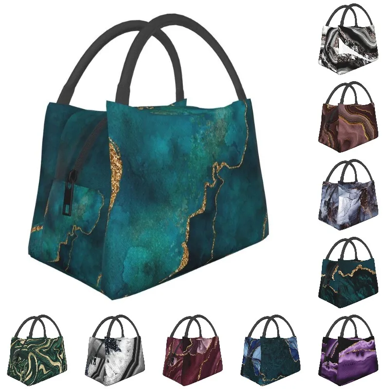 Blue And Turquoise Agate Gemstone Insulated Lunch Bag for Women Waterproof Cooler Thermal Lunch Box Beach Camping Travel
Blue And Turquoise Agate Gemstone Insulated Lunch Bag for Women Waterproof Cooler Thermal Lunch Box Beach Camping Travel