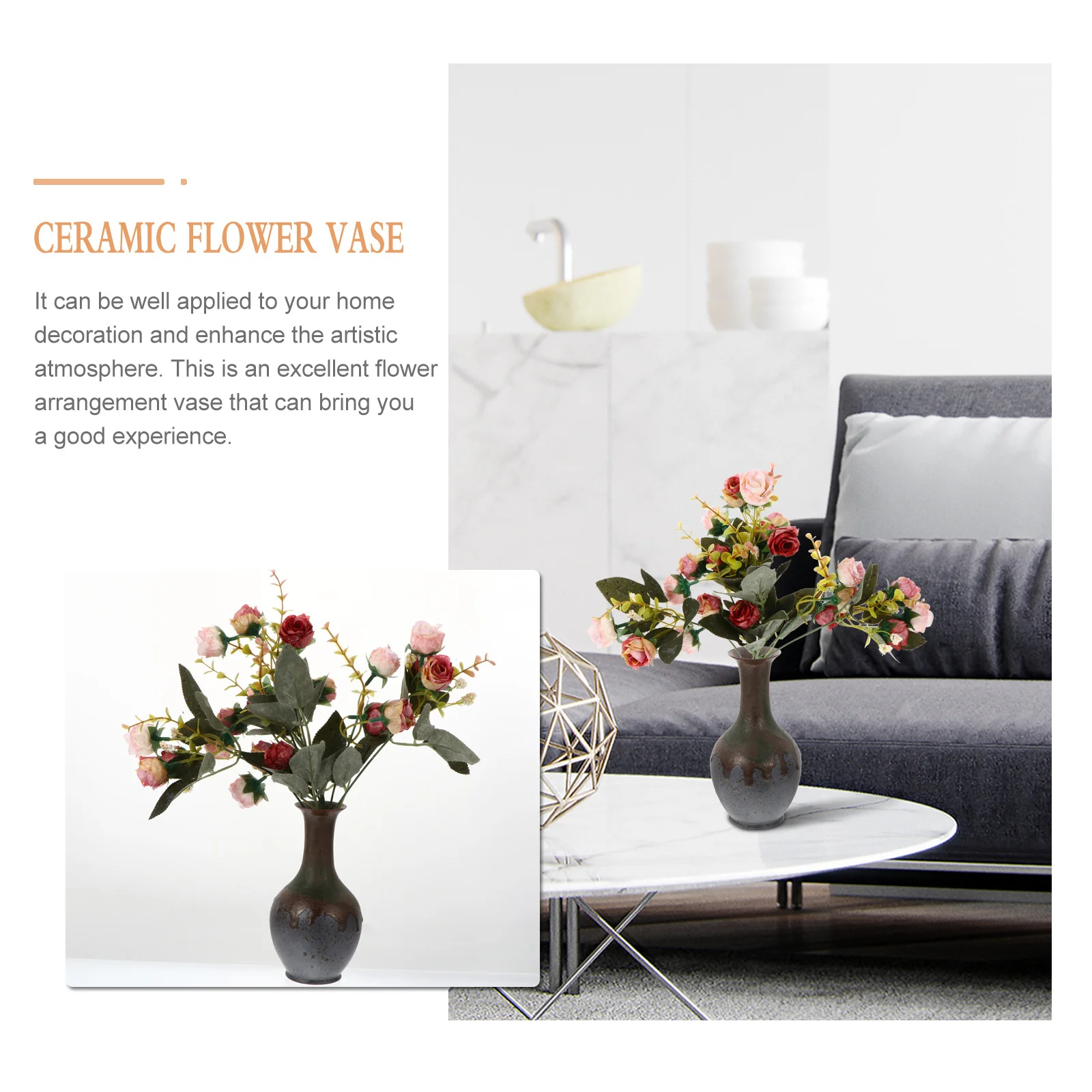 1Pcs Ceramic Flower Vase Retro Vintage Style Simple Design Desktop Vase for Home Decoration Floral Arrangement and Office Use 
1Pcs Ceramic Flower Vase Retro Vintage Style Simple Design Desktop Vase for Home Decoration Floral Arrangement and Office Use