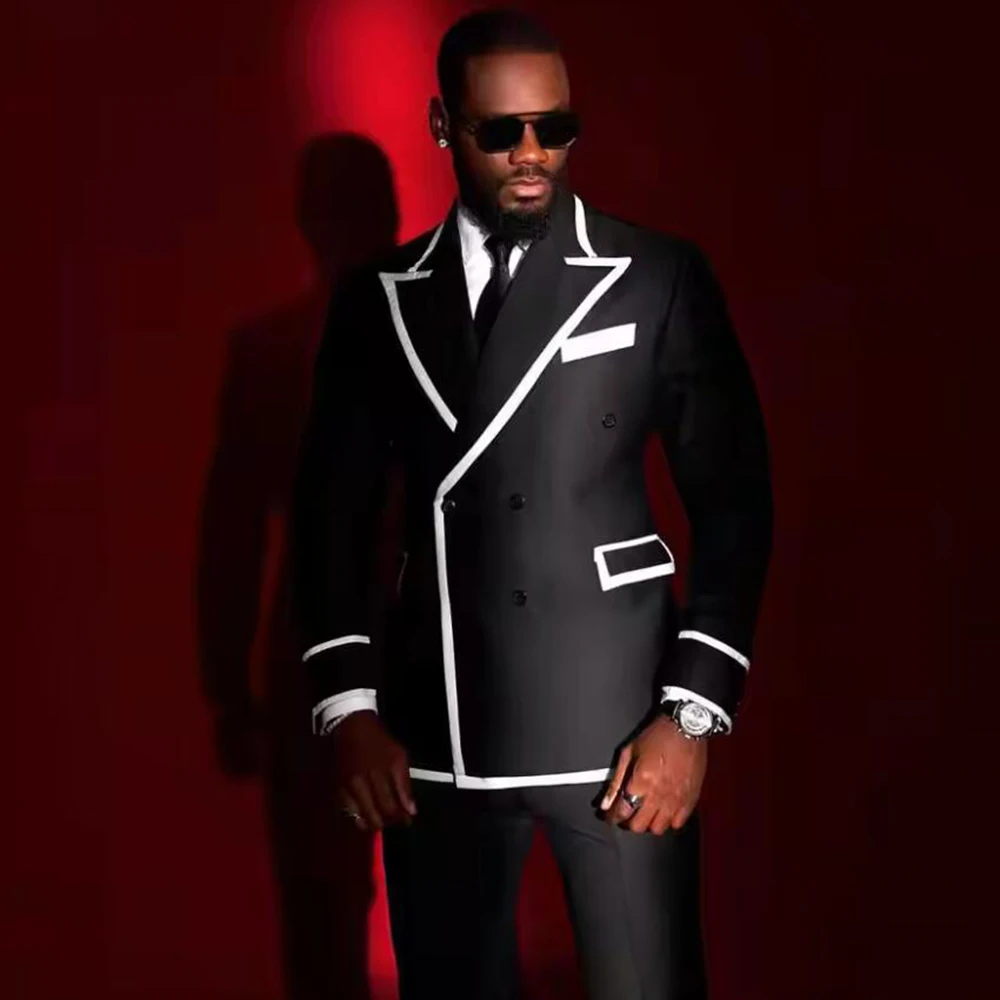 Male Fashion Suit 2 Piece Set Double Breasted Jacket Pants Customized Man Prom Blazers Outfits Slim Fit Groom Wedding Tuxedos
Male Fashion Suit 2 Piece Set Double Breasted Jacket Pants Customized Man Prom Blazers Outfits Slim Fit Groom Wedding Tuxedos