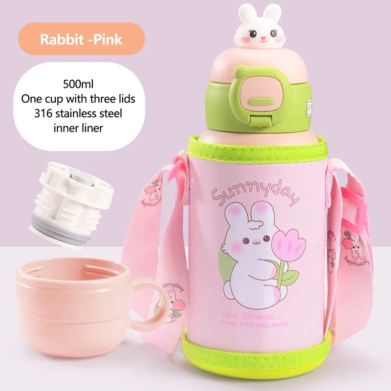 500ml Children's Thermos Mug 316 Stainless Steel Cartoon Cute Water Cup With Cup Set Double Lid
500ml Children's Thermos Mug 316 Stainless Steel Cartoon Cute Water Cup With Cup Set Double Lid