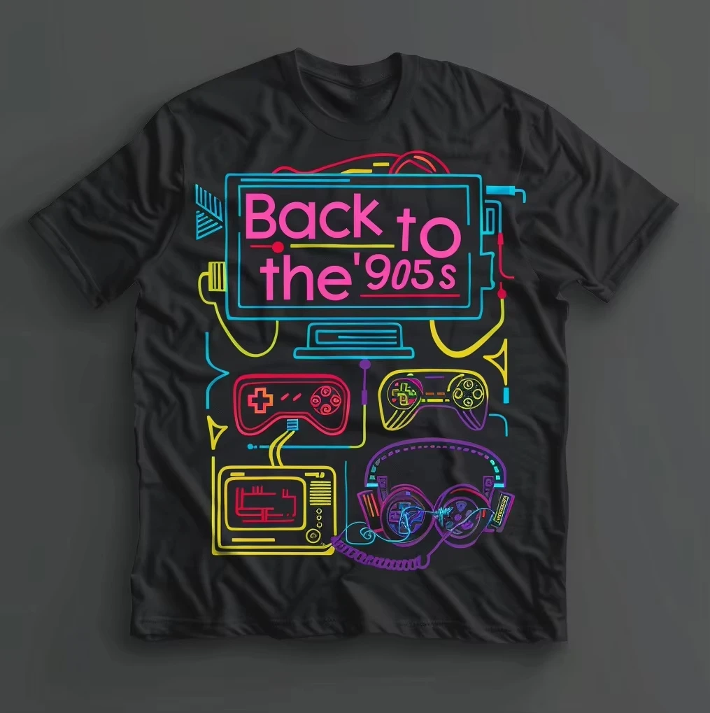 Красочные ностальгические футболки 90-х годов с игровыми воспоминаниями «Назад в 90-е», рубашки в стиле унисекс для женщин и мужчин, уличная одежда Y2k
Красочные ностальгические футболки 90-х годов с игровыми воспоминаниями «Назад в 90-е», рубашки в стиле унисекс для женщин и мужчин, уличная одежда Y2k