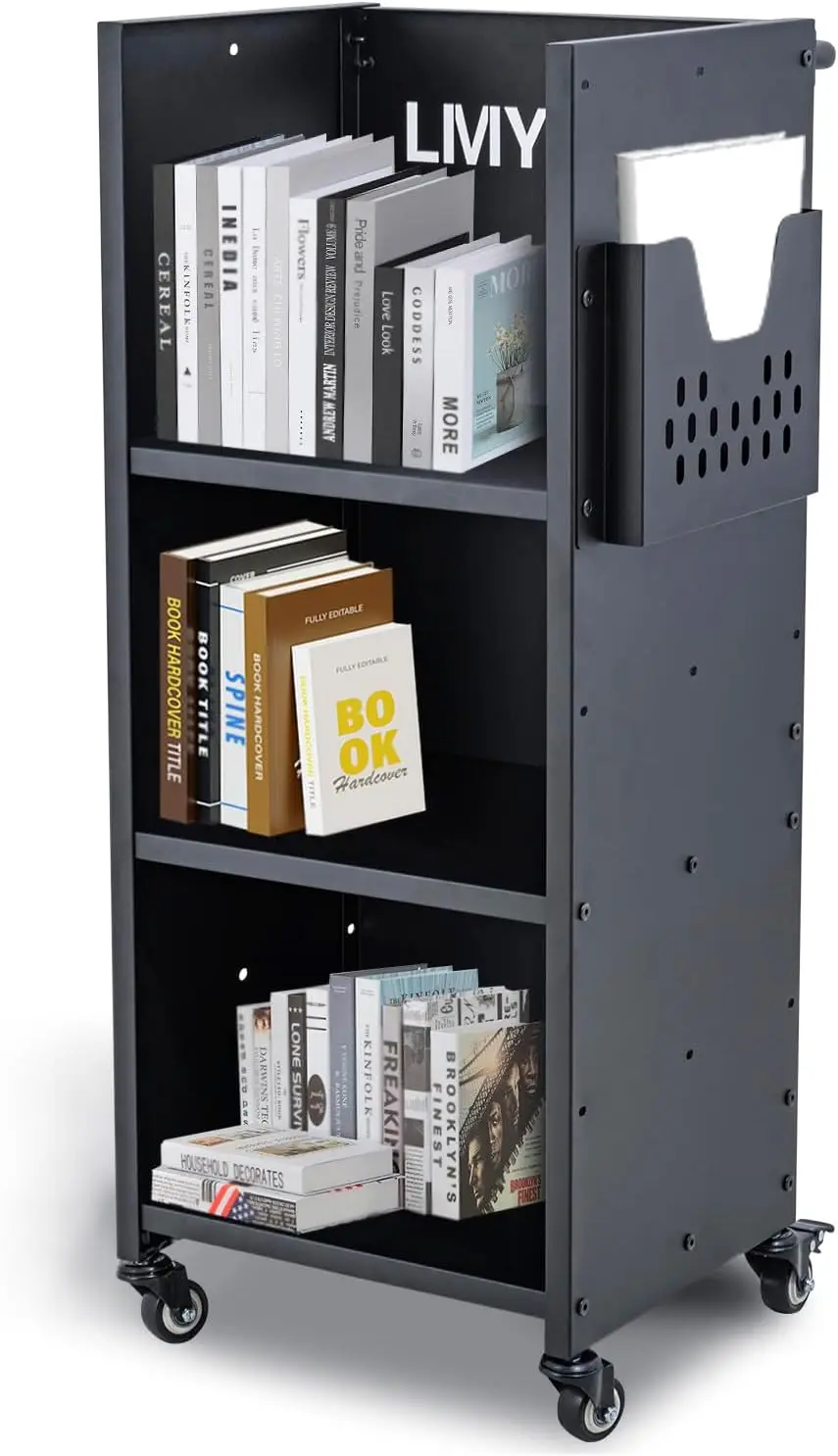 Mobile Library Cart with Lockable Wheels, 200LBS Capacity L-Shaped Shelves for Home Office School Storage
Mobile Library Cart with Lockable Wheels, 200LBS Capacity L-Shaped Shelves for Home Office School Storage