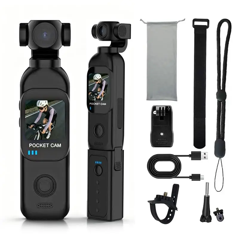 4K HD Handheld Action Camera with Charging Handle 130°Wide Angle Anti-shake Pocket Digital Camera 1.72in Touch Screen Sports Cam
4K HD Handheld Action Camera with Charging Handle 130°Wide Angle Anti-shake Pocket Digital Camera 1.72in Touch Screen Sports Cam