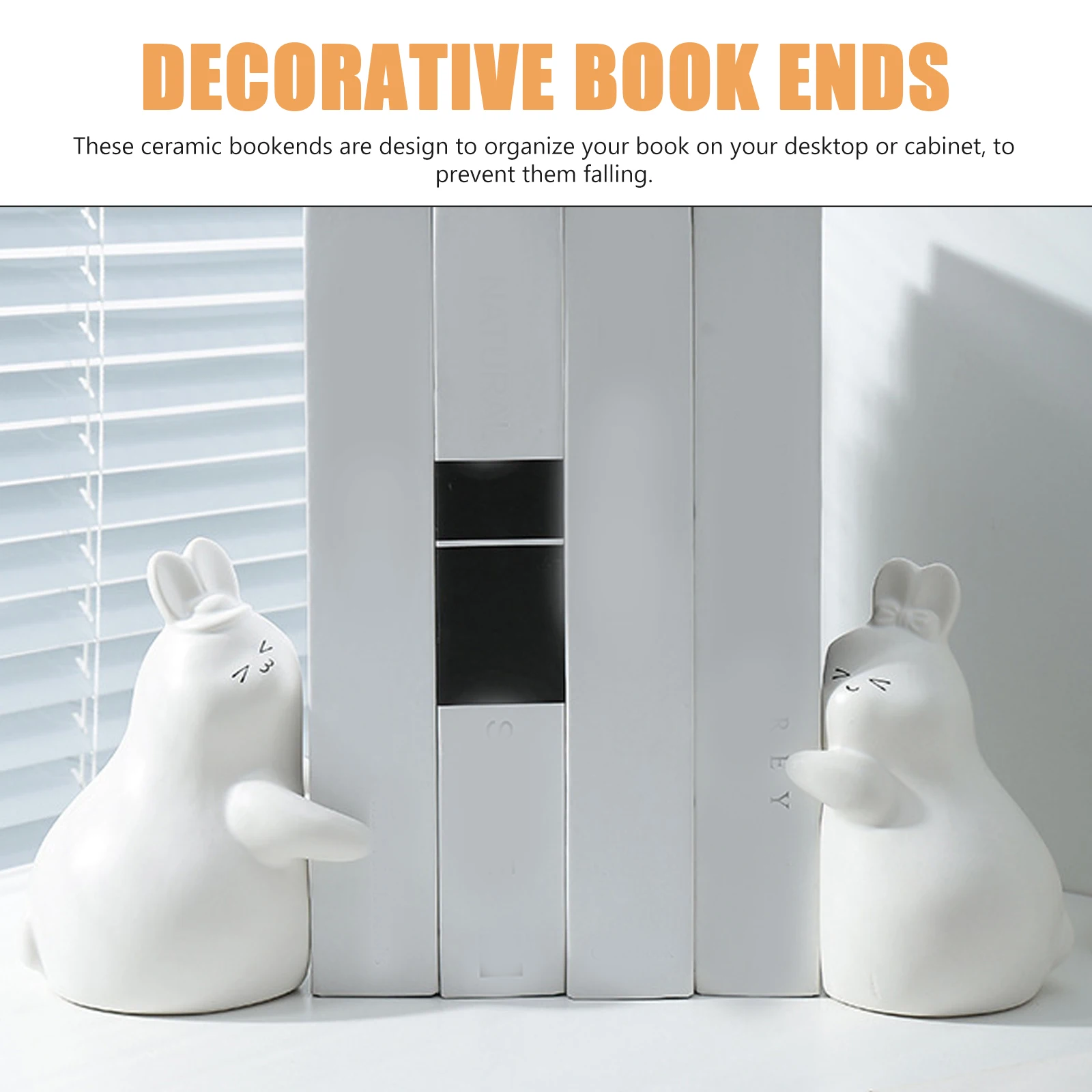 1 Pair Ceramic Rabbit Bookends Cute Desktop Shelf Decoration Multipurpose Rabbit Statue Coin Bank Book Ends Decorative
1 Pair Ceramic Rabbit Bookends Cute Desktop Shelf Decoration Multipurpose Rabbit Statue Coin Bank Book Ends Decorative